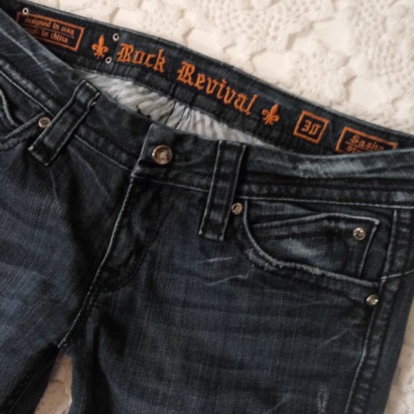 Rock Revival Dark Blue Straight Leg Jeans - Picture 5 of 7